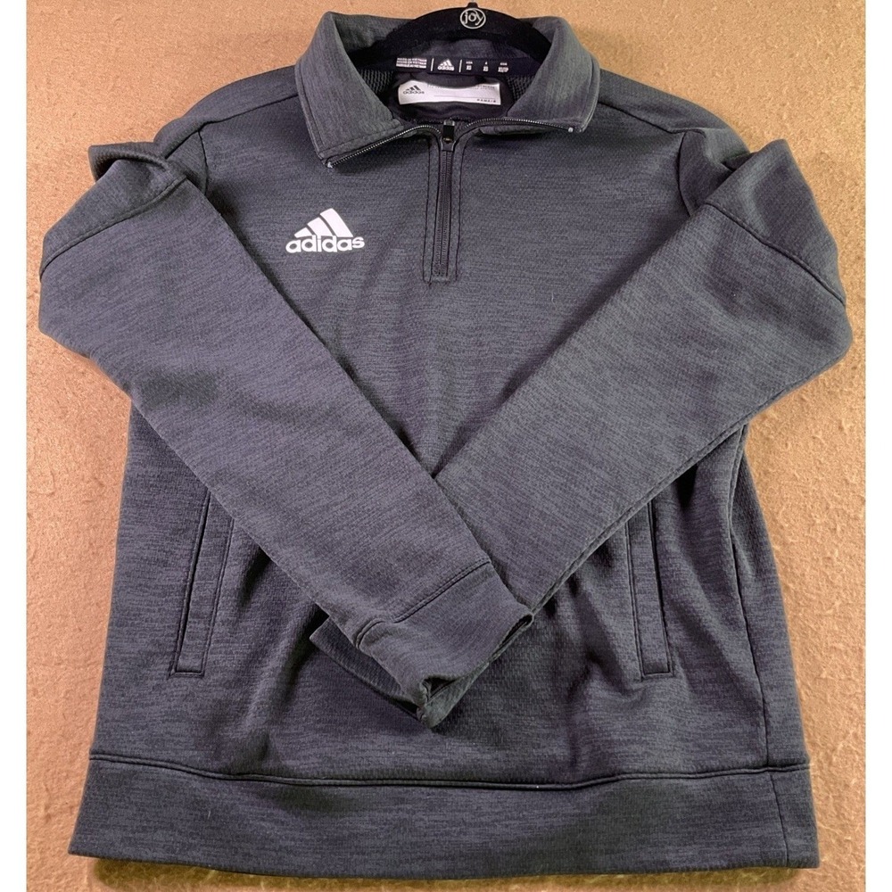Adidas Quarter Zip Pullover Jacket Mens XS Gray Heather Athletic Training Top